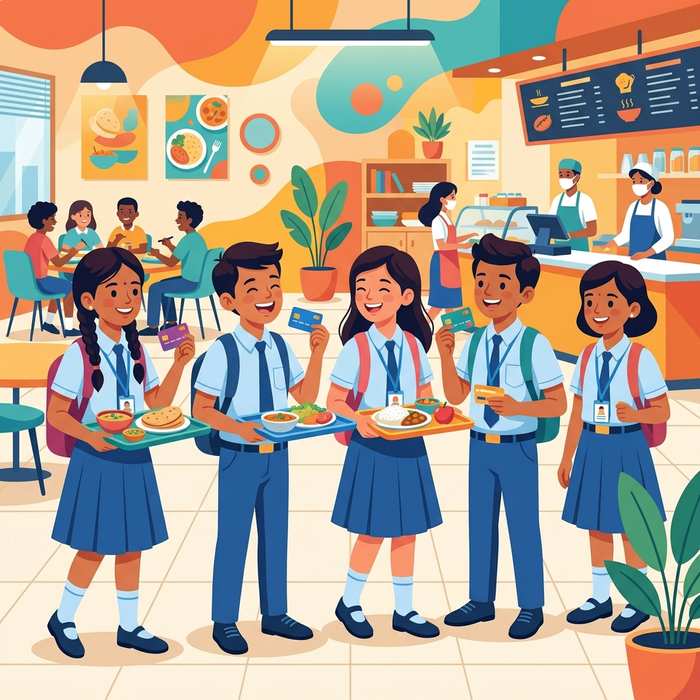 Cashless payment system for cafeterias and canteens in universities and schools cover