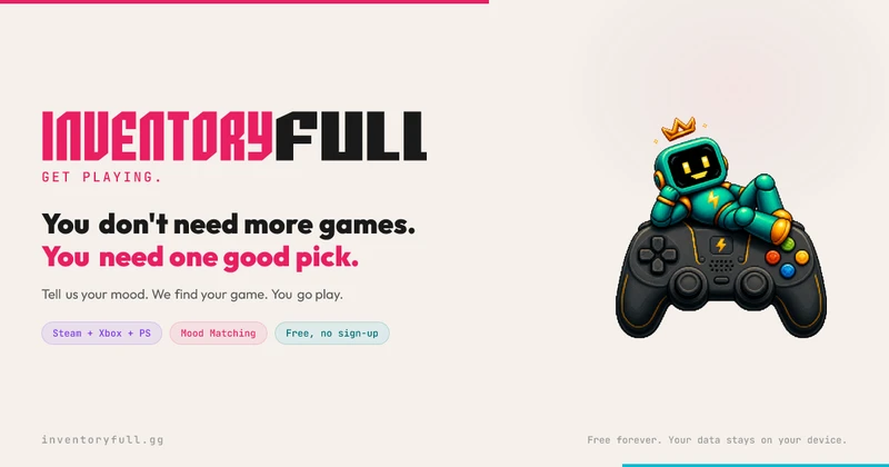Inventory Full - get playing. cover