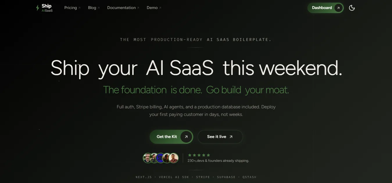The most production-ready Next.js AI SaaS boilerplate cover