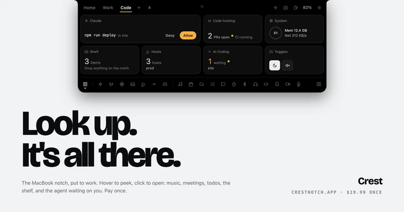 Crest: the Mac notch app with modes cover