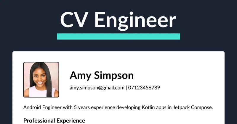 CV Engineer cover