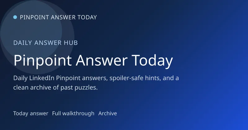Pinpoint Answer Today cover