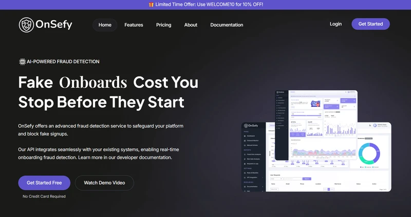 OnSefy - Stop Fake Signups with AI-Powered User Verification cover