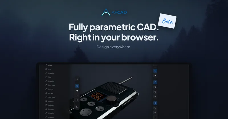 ARCAD — parametric CAD in your browser cover