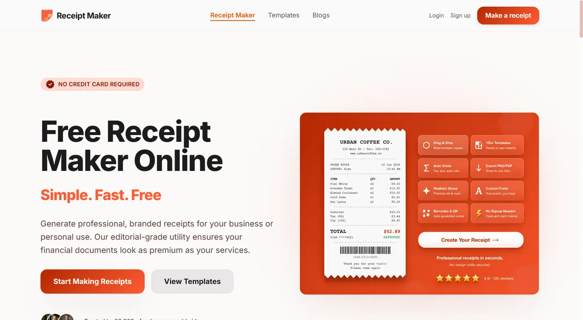Free Receipt Maker cover